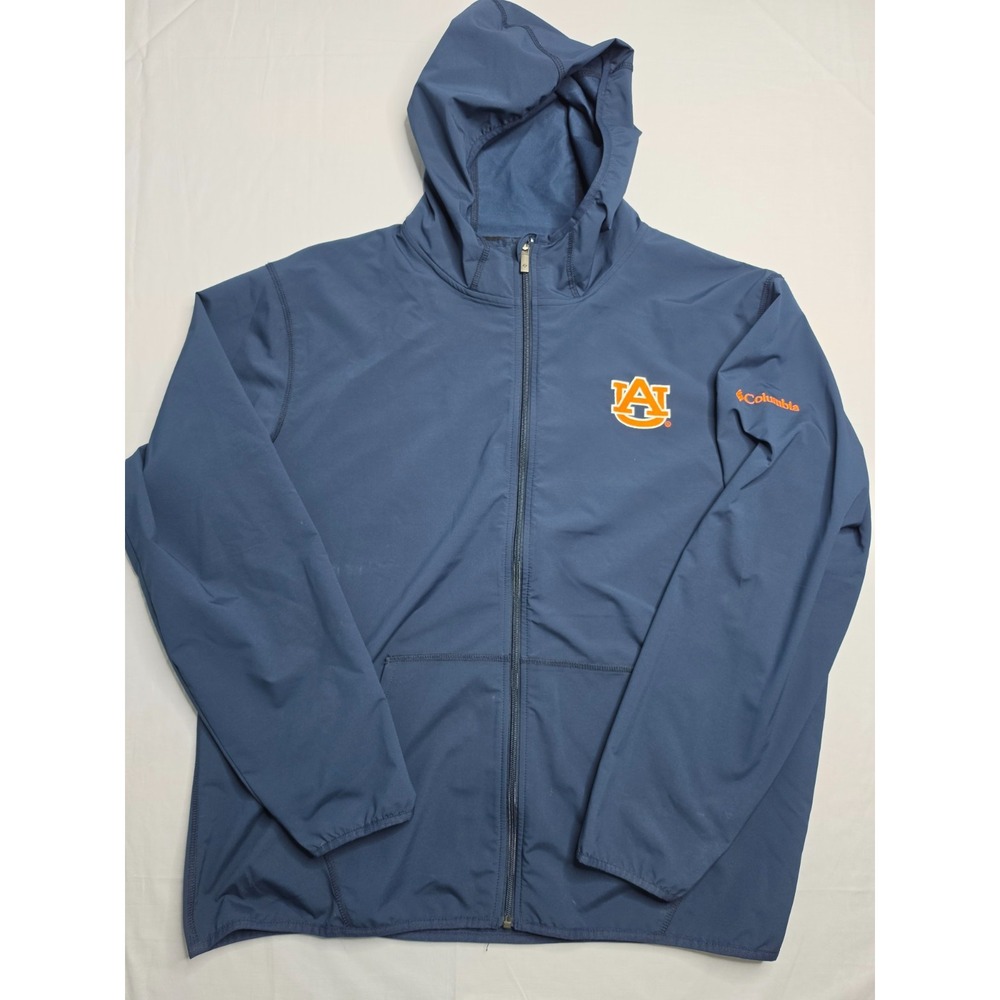 Columbia Auburn Tigers Football Jacket Men's XL Navy Full Zip Hooded Athletic